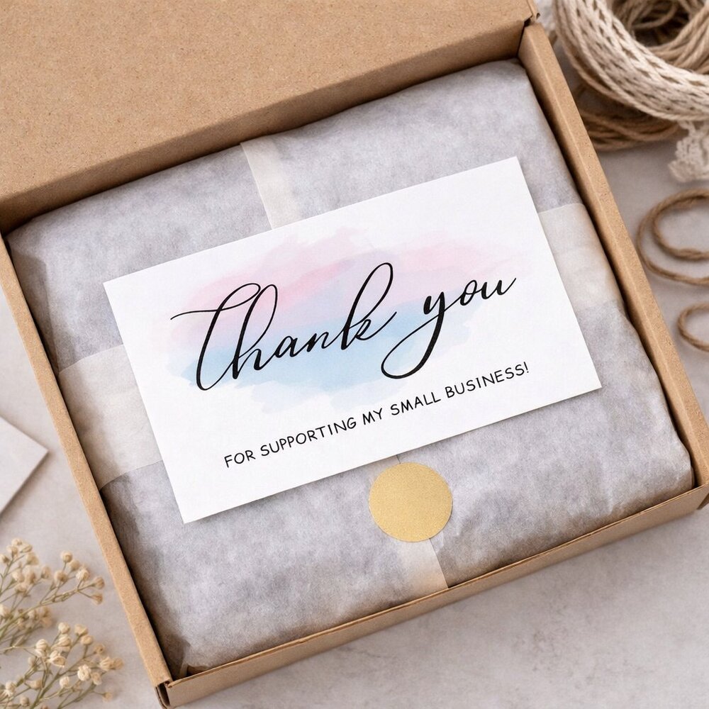 30 Pcs Mult Color Thank You Business Cards – Slogan Graphic Insert Cards